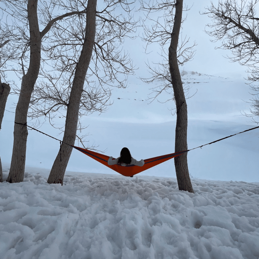 Frozen secret lake in Akoura