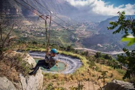 Ziplining in Akoura